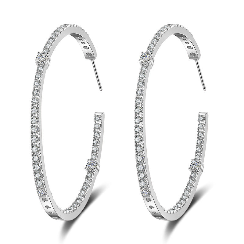 Laura Platinum Style Hoop Earrings - Jera Paris Jewelry