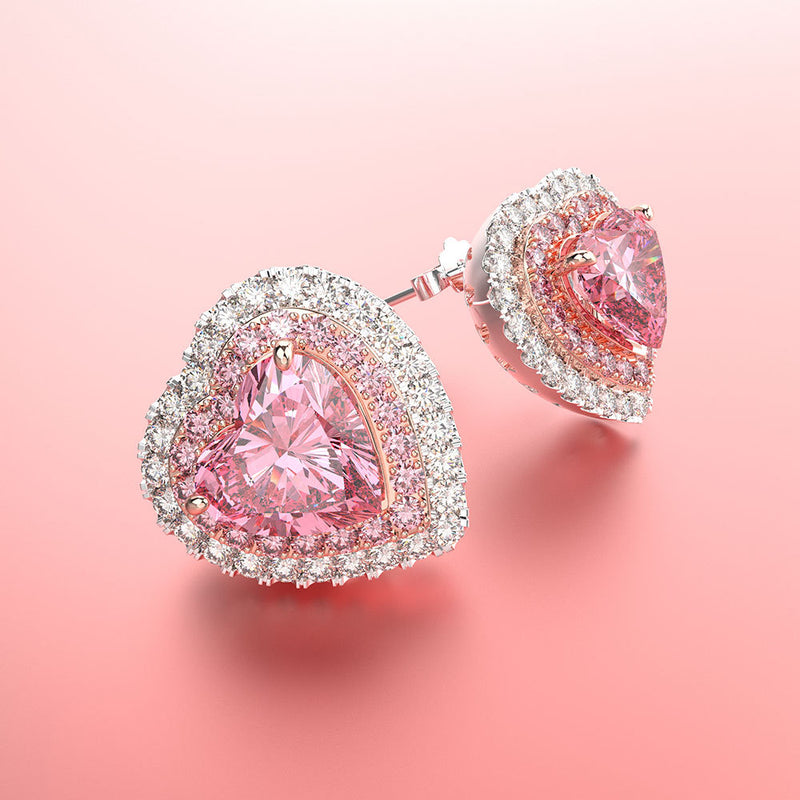 Pink Diamond Style Stud Earrings - Jera Paris Jewelry