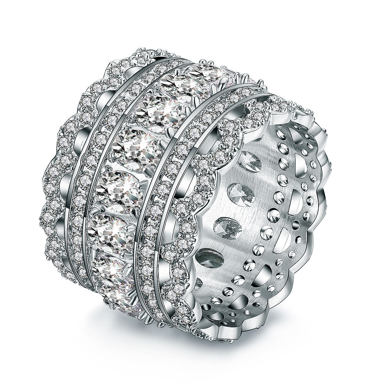 Lace Platinum Style Band Ring - Jera Paris Jewelry