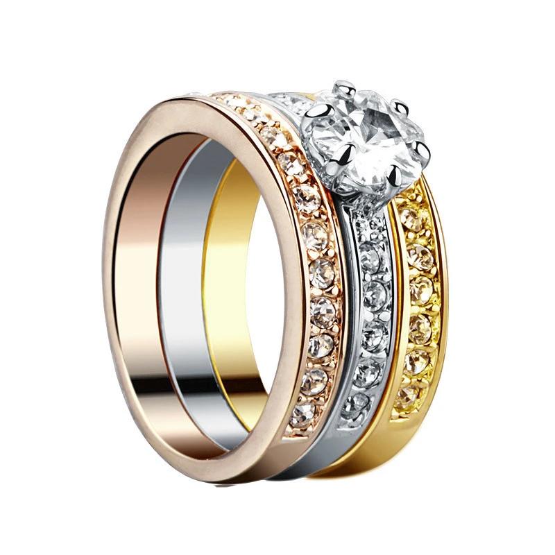 Golden Multi Colors Rings Set - Jera Paris Jewelry