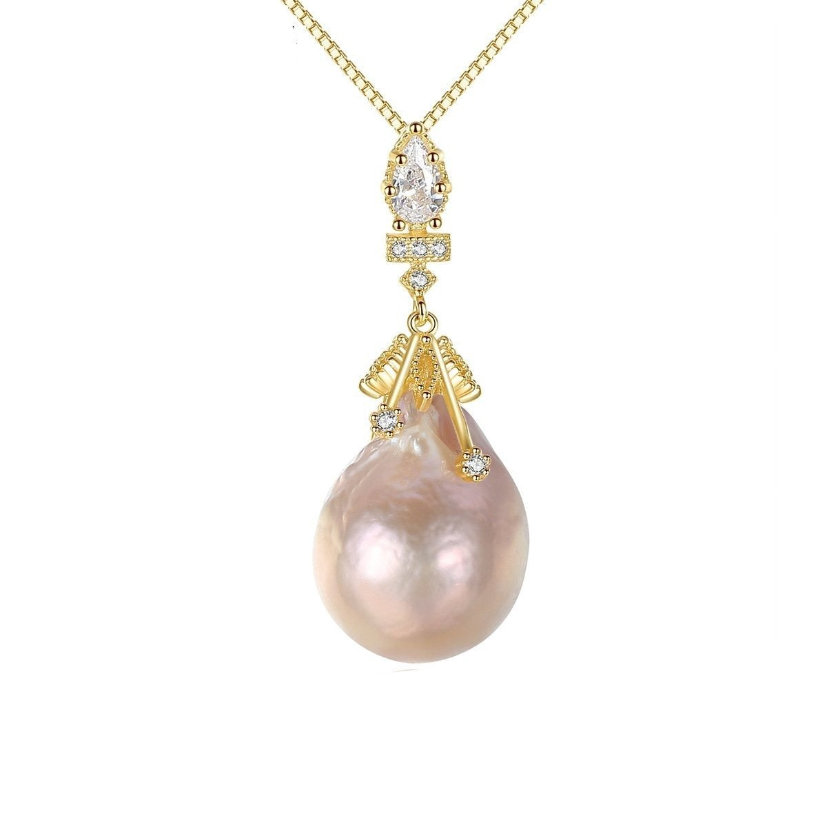 Baroqu Pink Pearl Necklace - Jera Paris Jewelry